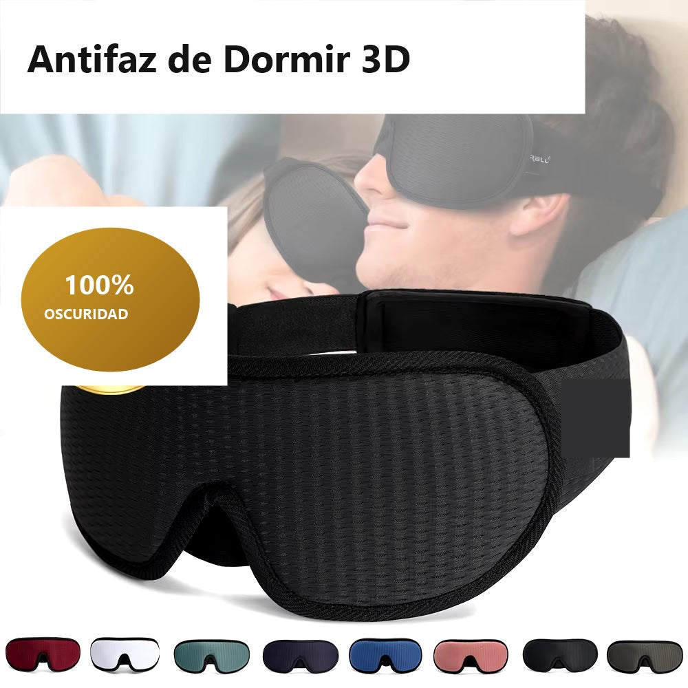 Antifaz para Dormir 3D Acolchado – Bloquea la Luz, Sin Presión en los Ojos