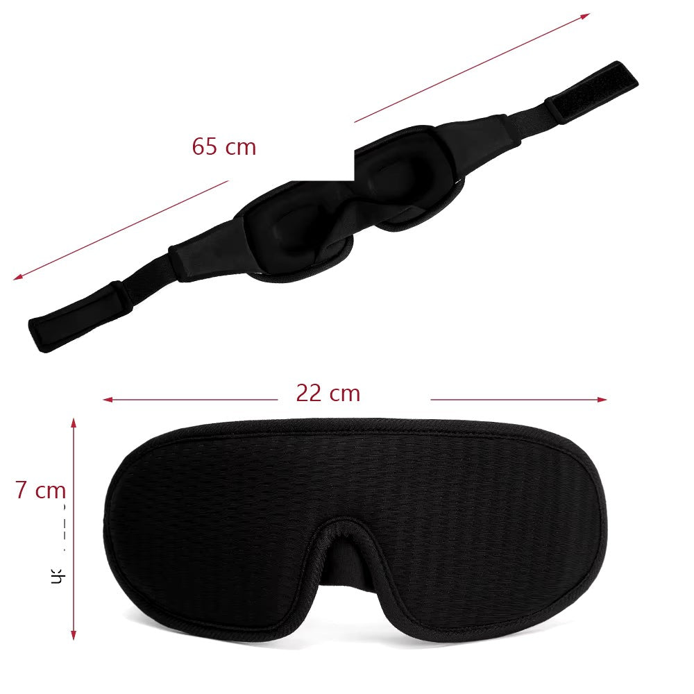 Antifaz para Dormir 3D Acolchado – Bloquea la Luz, Sin Presión en los Ojos